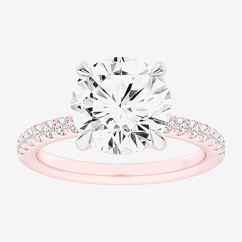 Modern Bride (g-h / Si1-si2) Womens 4 1/4 Ct. T.w. Lab Grown White Diamond 14k Gold Round Side Stone Engagement R In Pink