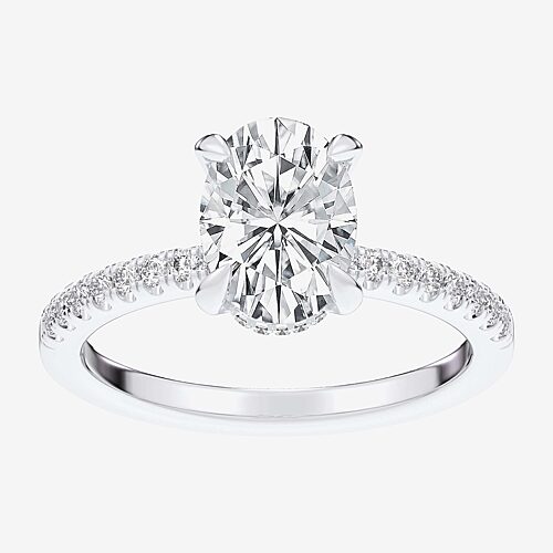 Modern Bride (g-h / Si1-si2 Womens 4 1/4 Ct. T.w. Lab Grown White Diamond 14k Gold Oval Side Stone Engagement Rin