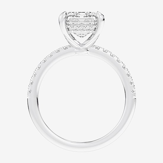(G-H / Si1-Si2 Womens 4 1/4 CT. T.W. Lab Grown White Diamond 14K Gold Side Stone Engagement Ring