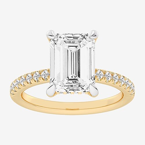 Modern Bride (g-h / Si1-si2 Womens 4 1/4 Ct. T.w. Lab Grown White Diamond 14k Gold Side Stone Engagement Ring In Yellow