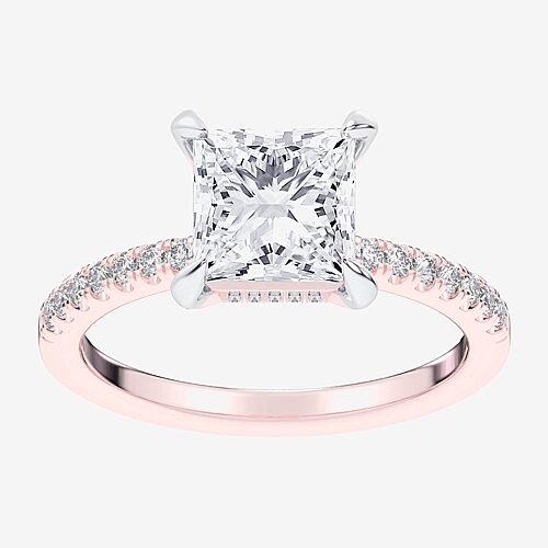 Modern Bride (g-h / Si1-si2 Womens 4 1/4 Ct. T.w. Lab Grown White Diamond 14k Gold Side Stone Engagement Ring In Pink
