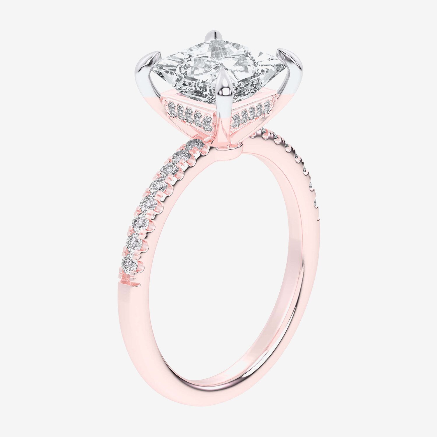 (G-H / Si1-Si2 Womens 4 1/4 CT. T.W. Lab Grown White Diamond 14K Gold Side Stone Engagement Ring