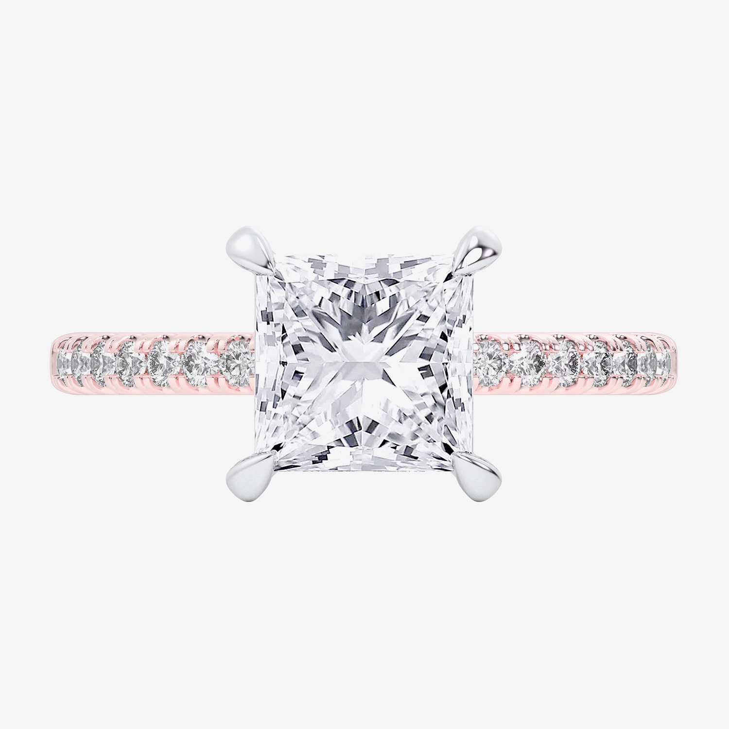(G-H / Si1-Si2 Womens 4 1/4 CT. T.W. Lab Grown White Diamond 14K Gold Side Stone Engagement Ring