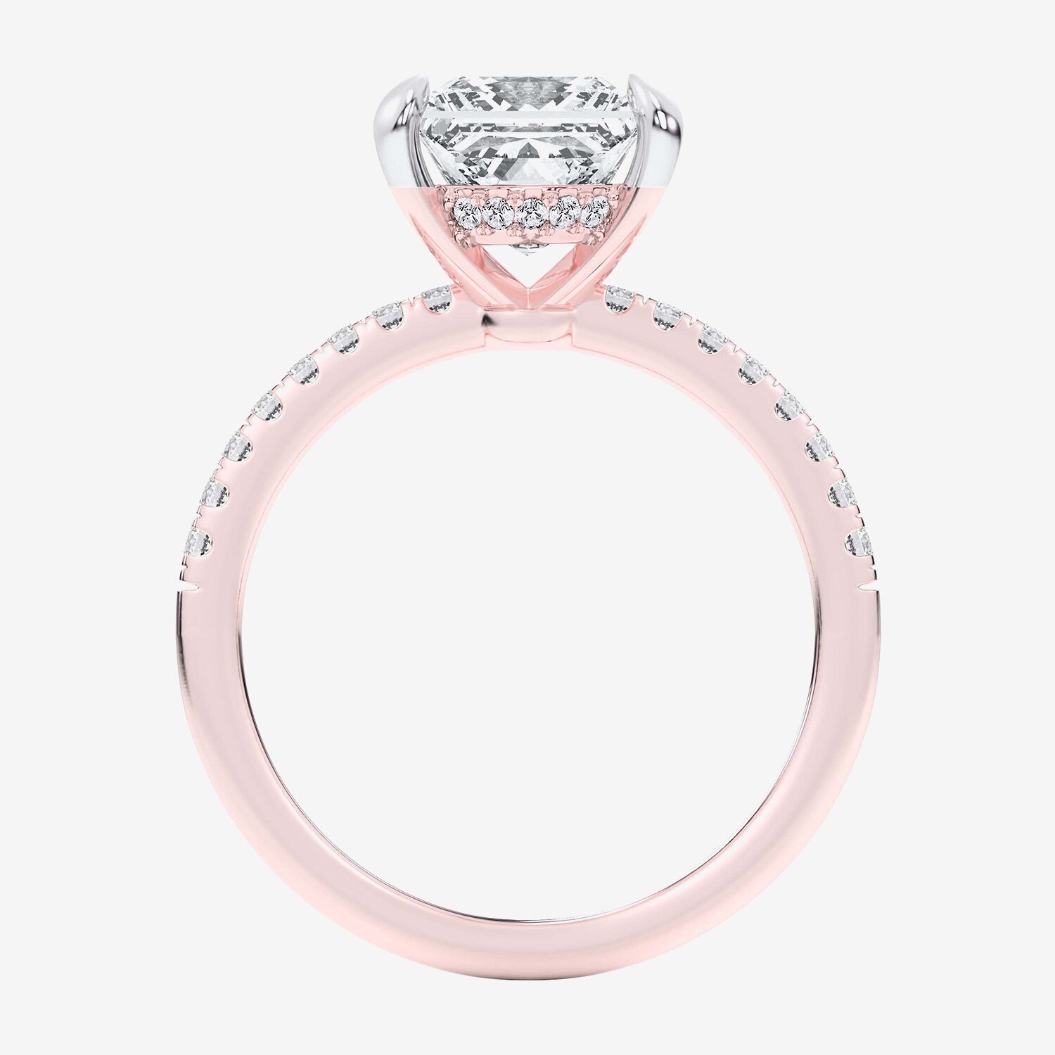 (G-H / Si1-Si2 Womens 4 1/4 CT. T.W. Lab Grown White Diamond 14K Gold Side Stone Engagement Ring