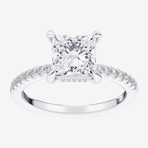 Modern Bride (g-h / Si1-si2 Womens 4 1/4 Ct. T.w. Lab Grown White Diamond 14k Gold Side Stone Engagement Ring