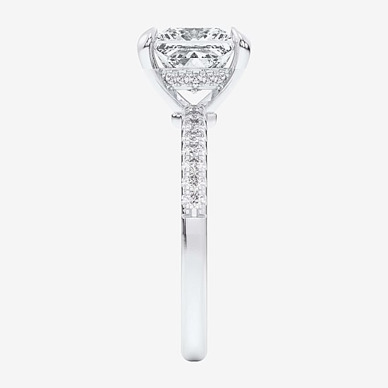 (G-H / Si1-Si2 Womens 4 1/4 CT. T.W. Lab Grown White Diamond 14K Gold Side Stone Engagement Ring