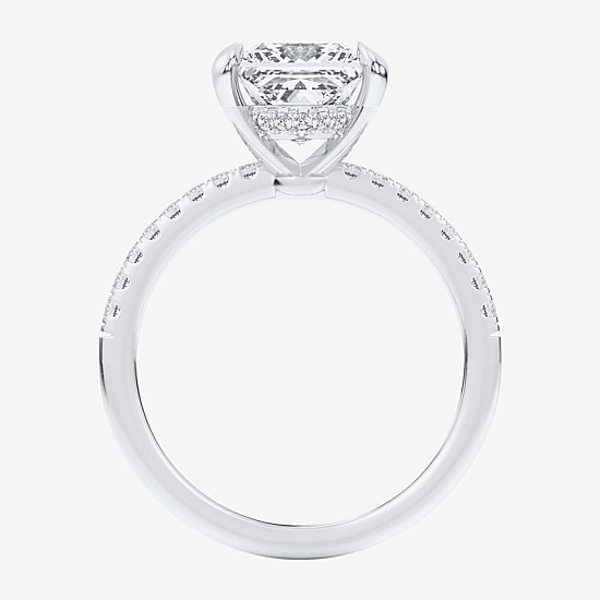 (G-H / Si1-Si2 Womens 4 1/4 CT. T.W. Lab Grown White Diamond 14K Gold Side Stone Engagement Ring
