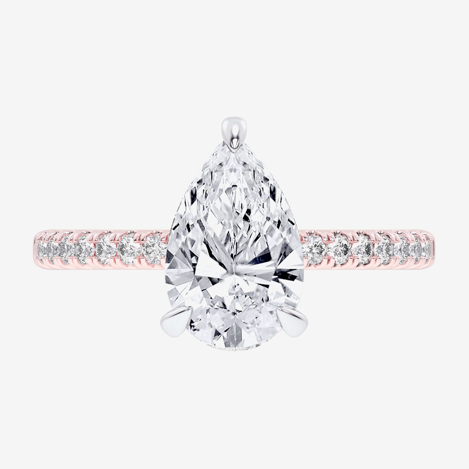 (G-H / Si1-Si2 Womens 4 1/4 CT. T.W. Lab Grown White Diamond 14K Gold Pear Side Stone Engagement Ring