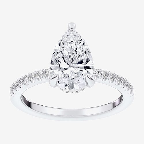 Modern Bride (g-h / Si1-si2 Womens 4 1/4 Ct. T.w. Lab Grown White Diamond 14k Gold Pear Side Stone Engagement Rin