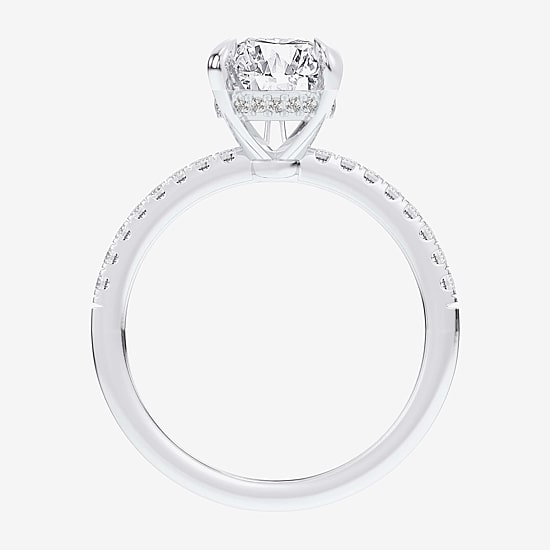 (G-H / Si1-Si2 Womens 4 1/4 CT. T.W. Lab Grown White Diamond 14K Gold Pear Side Stone Engagement Ring