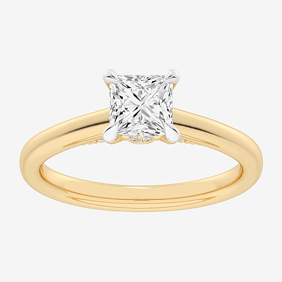 (G-H / Si1-Si2) Womens 1 1/7 CT. T.W. Lab Grown White Diamond 14K Gold Solitaire Engagement Ring