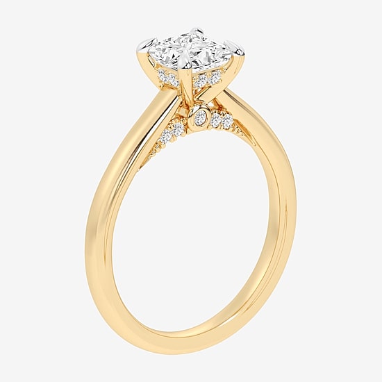 (G-H / Si1-Si2) Womens 1 1/7 CT. T.W. Lab Grown White Diamond 14K Gold Solitaire Engagement Ring