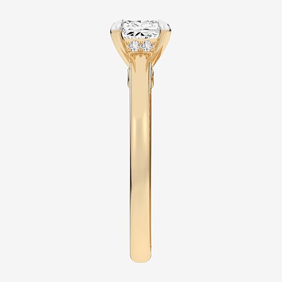 (G-H / Si1-Si2) Womens 1 1/7 CT. T.W. Lab Grown White Diamond 14K Gold Solitaire Engagement Ring