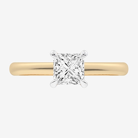 (G-H / Si1-Si2) Womens 1 1/7 CT. T.W. Lab Grown White Diamond 14K Gold Solitaire Engagement Ring
