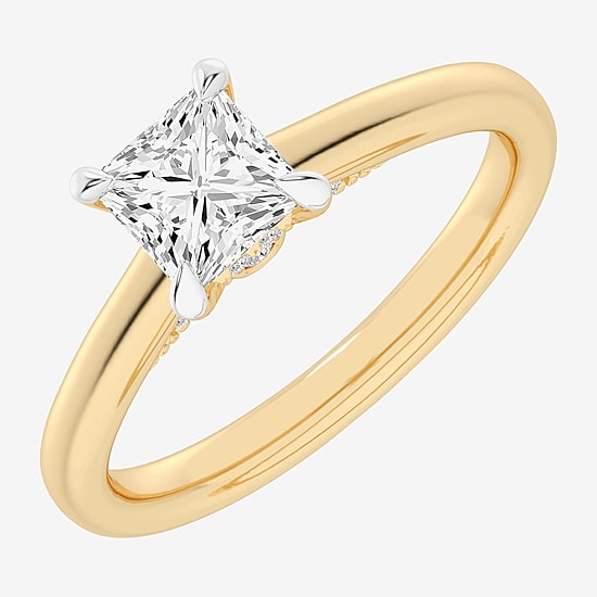 (G-H / Si1-Si2) Womens 1 1/7 CT. T.W. Lab Grown White Diamond 14K Gold Solitaire Engagement Ring