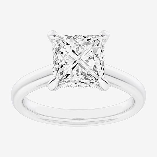 (G-H / Si1-Si2) Womens 3 1/4 CT. T.W. Lab Grown White Diamond 14K Gold Solitaire Engagement Ring