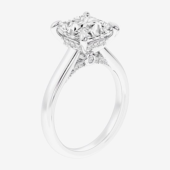 (G-H / Si1-Si2) Womens 3 1/4 CT. T.W. Lab Grown White Diamond 14K Gold Solitaire Engagement Ring