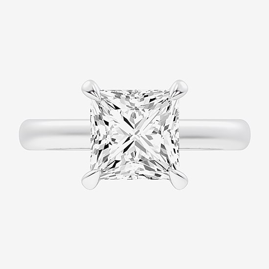 (G-H / Si1-Si2) Womens 3 1/4 CT. T.W. Lab Grown White Diamond 14K Gold Solitaire Engagement Ring