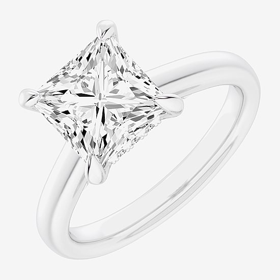 (G-H / Si1-Si2) Womens 3 1/4 CT. T.W. Lab Grown White Diamond 14K Gold Solitaire Engagement Ring