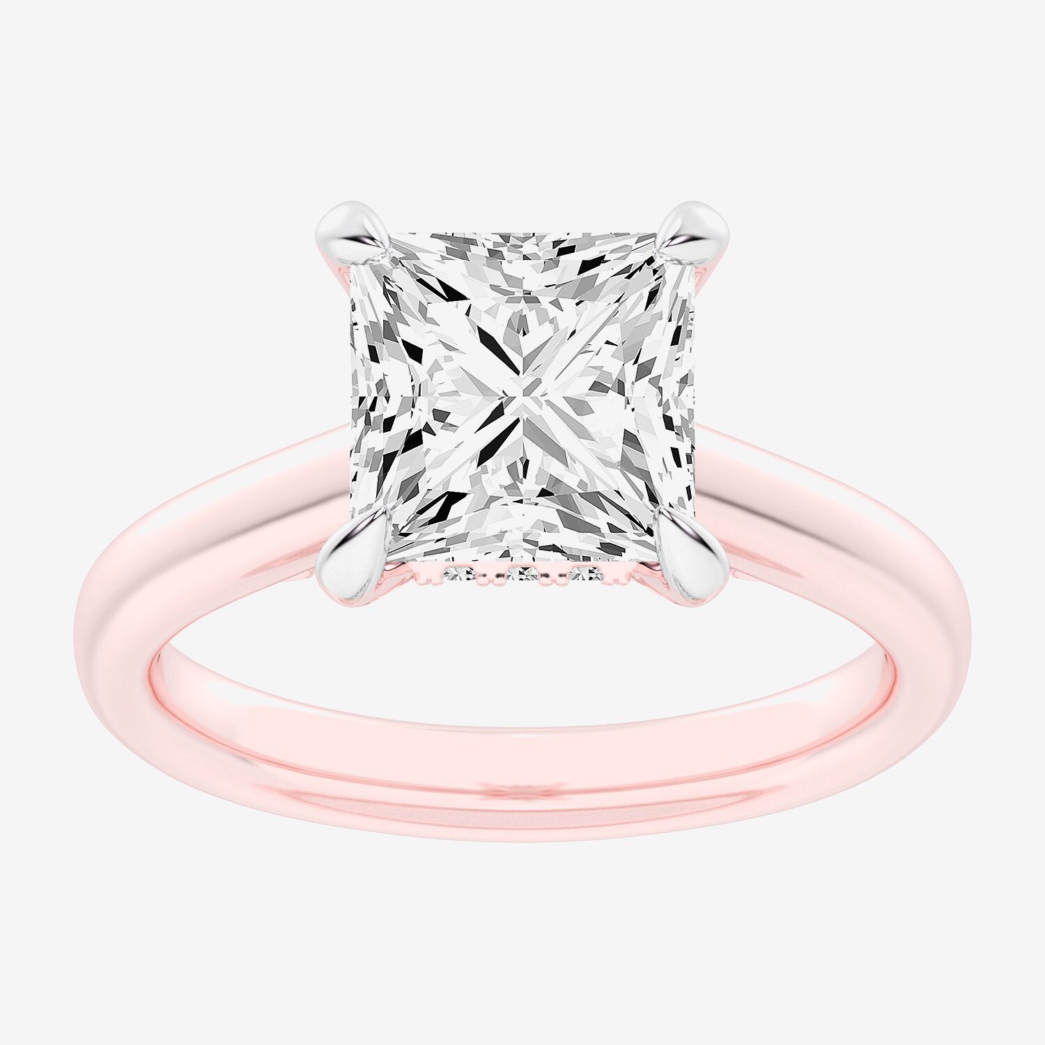 (G-H / Si1-Si2) Womens 3 1/4 CT. T.W. Lab Grown White Diamond 14K Gold Solitaire Engagement Ring