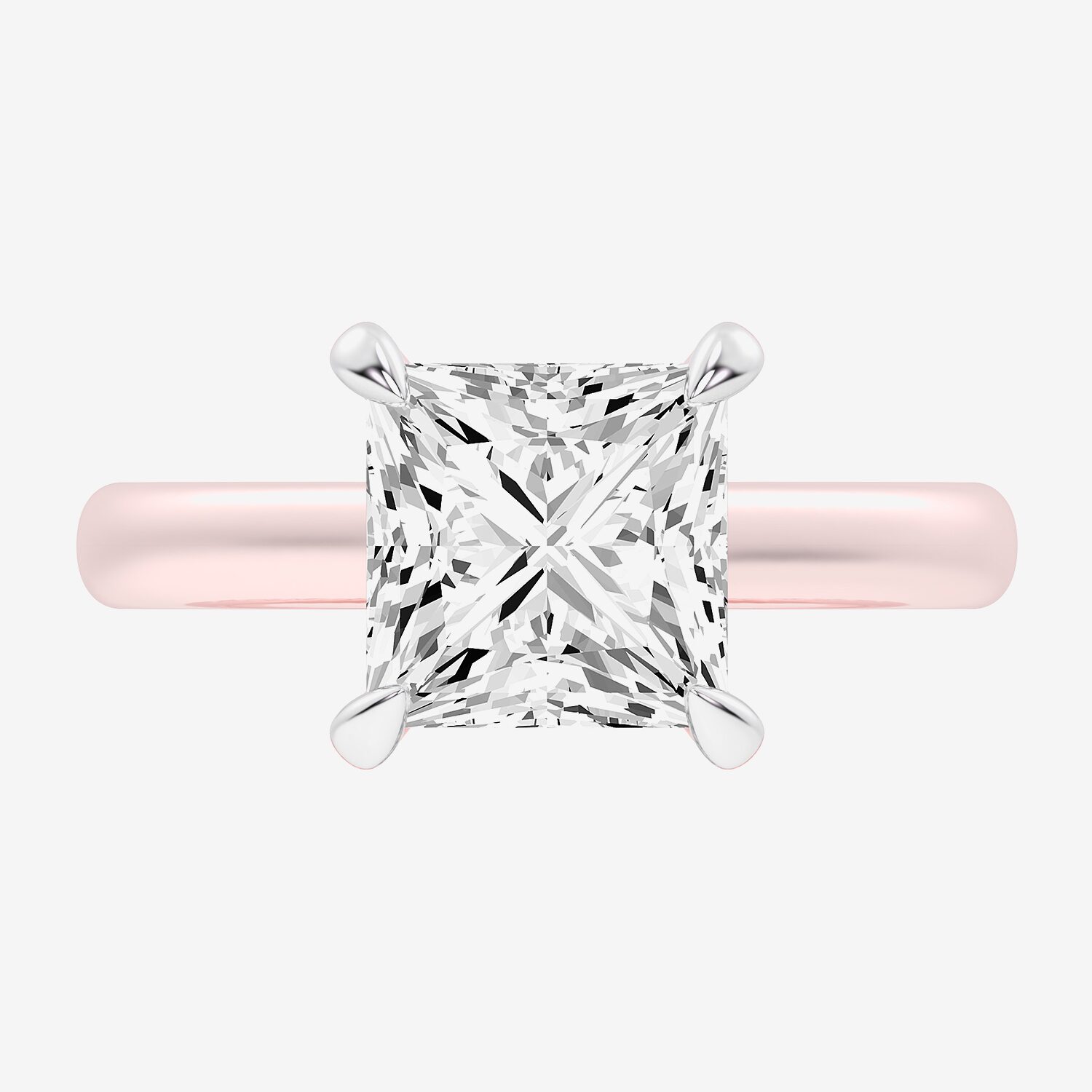 (G-H / Si1-Si2) Womens 3 1/4 CT. T.W. Lab Grown White Diamond 14K Gold Solitaire Engagement Ring