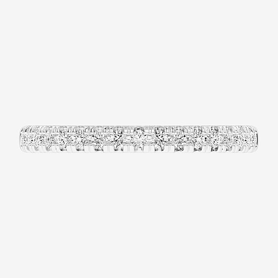 (G-H / Si1-Si2) Womens 1/4 CT. T.W. Lab Grown White Diamond 14K Gold Wedding Band
