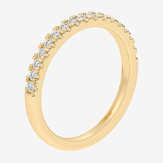 (G-H / Si1-Si2) Womens 1/4 CT. T.W. Lab Grown White Diamond 14K Gold Wedding Band