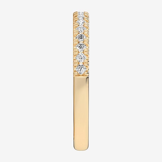 (G-H / Si1-Si2) Womens 1/4 CT. T.W. Lab Grown White Diamond 14K Gold Wedding Band