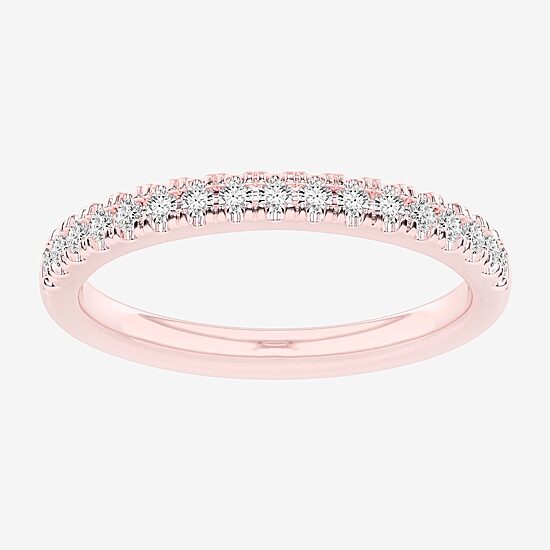 (G-H / Si1-Si2) Womens 1/4 CT. T.W. Lab Grown White Diamond 14K Gold Wedding Band