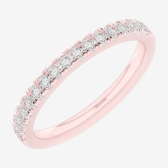 (G-H / Si1-Si2) Womens 1/4 CT. T.W. Lab Grown White Diamond 14K Gold Wedding Band
