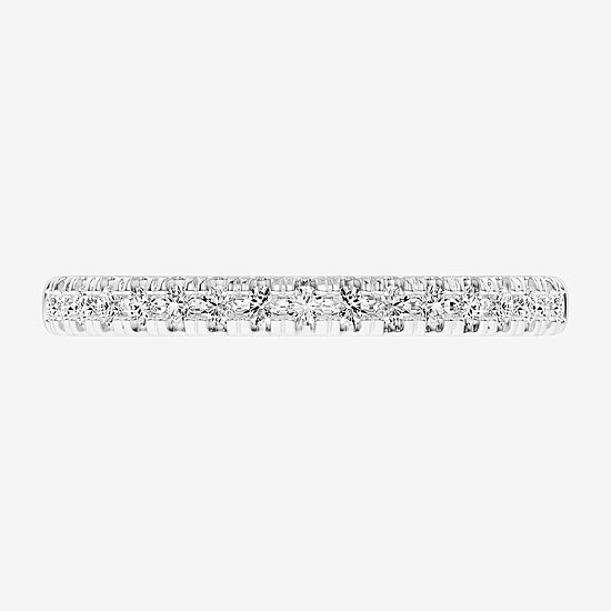 (G-H / Si1-Si2) Womens 1/4 CT. T.W. Lab Grown White Diamond 14K Gold Wedding Band