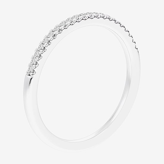 (G-H / Si1-Si2) Womens 1/7 CT. T.W. Lab Grown White Diamond 14K Gold Wedding Band