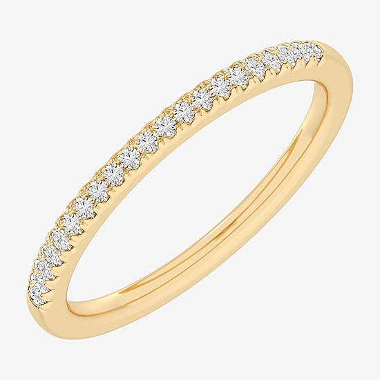 (G-H / Si1-Si2) Womens 1/7 CT. T.W. Lab Grown White Diamond 14K Gold Wedding Band