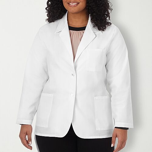 Meta Labwear 15104 28" Womens Long Sleeve Lab Coat, Medium, White