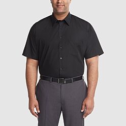 big and tall mens black dress shirt Men's Big & Tall Traveler Collection Traditional Fit Button-Down Collar Solid Dress Shirt at Jos. A. Bank, Black, Size 18 X 35
