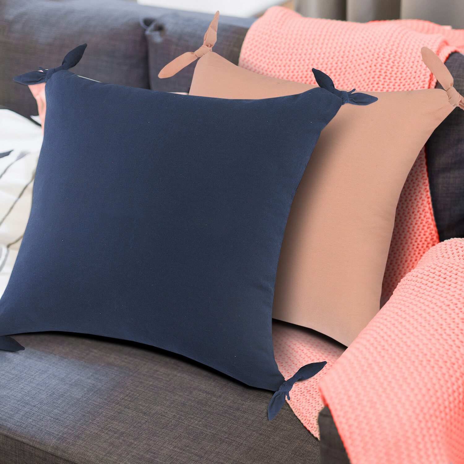 LR Home Alisey Solid Square Throw Pillow