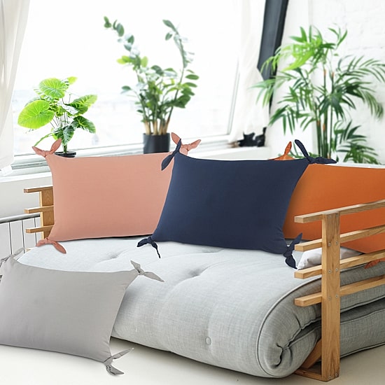 LR Home Aliseh Solid Rectangular Throw Pillow