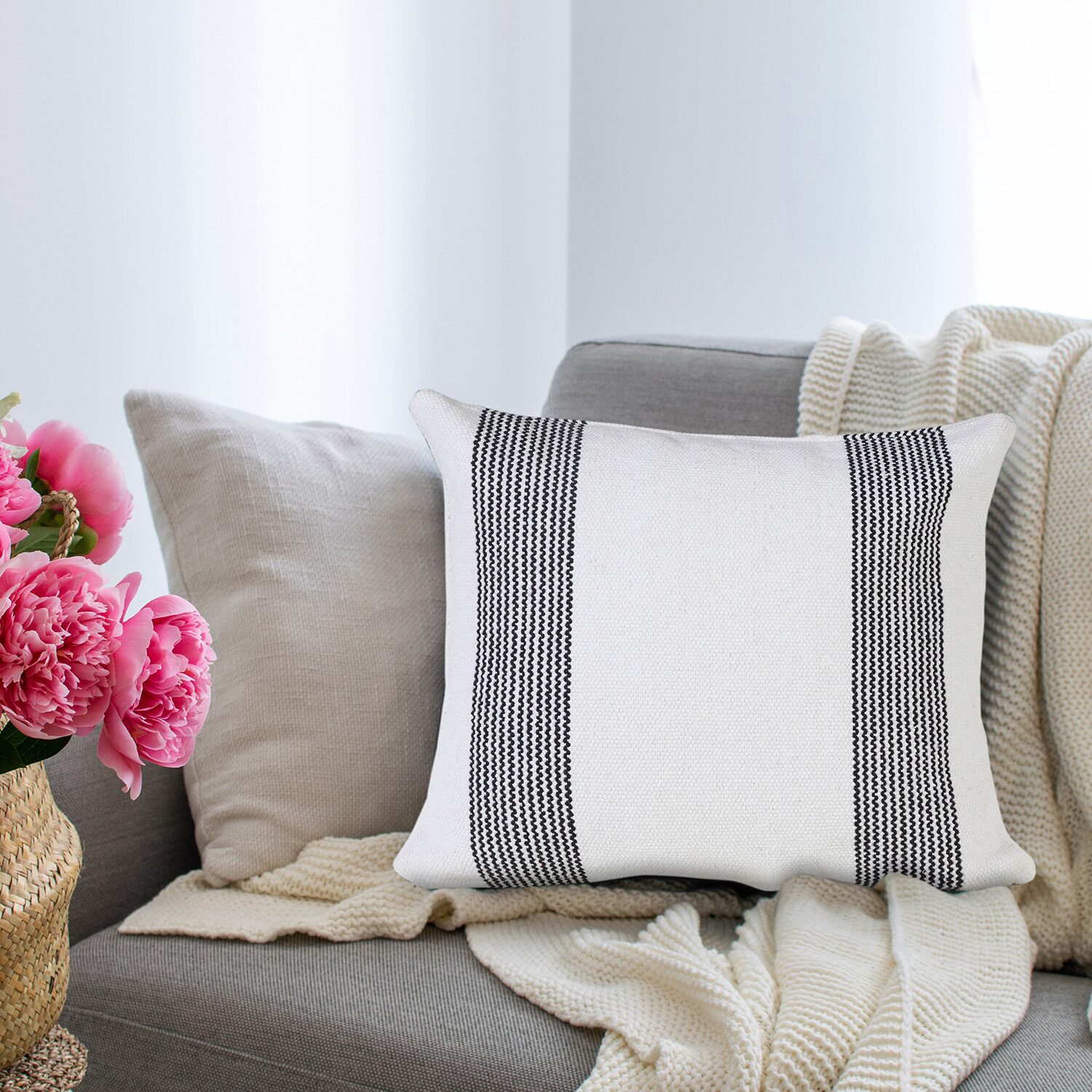LR Home Caly Geometric Square Throw Pillow