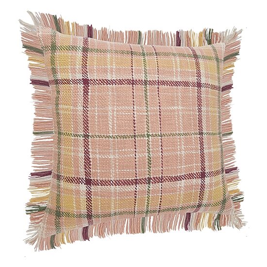 LR Home Astra Plaid Square Throw Pillow