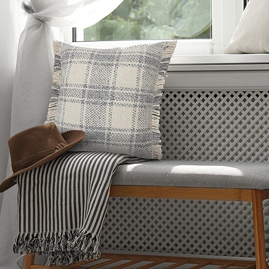 LR Home Lyon Plaid Square Throw Pillow