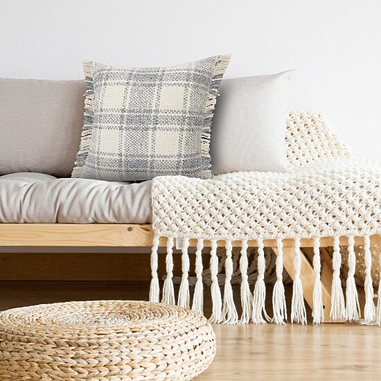 LR Home Lyon Plaid Square Throw Pillow