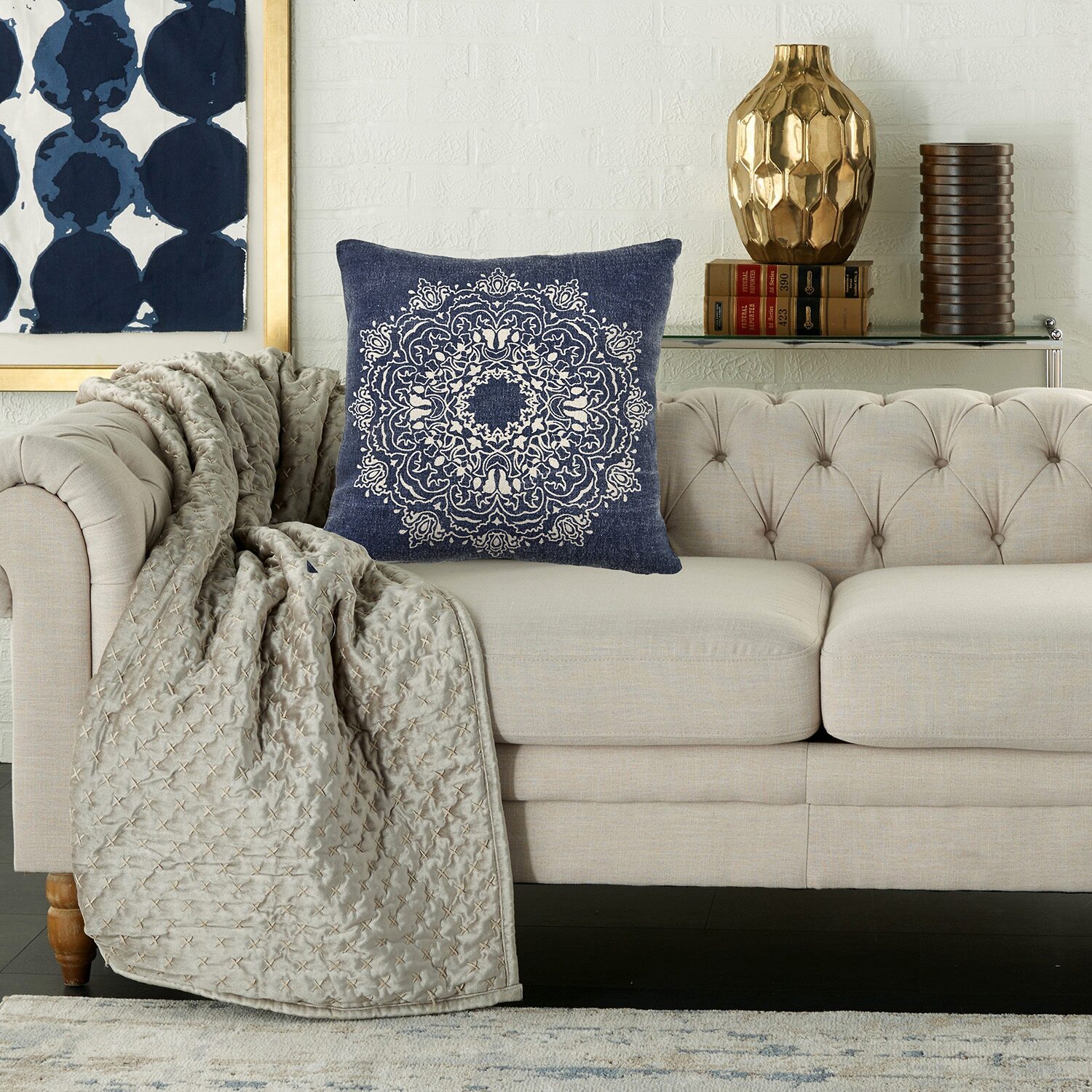 LR Home Sunny Casual Square Throw Pillow