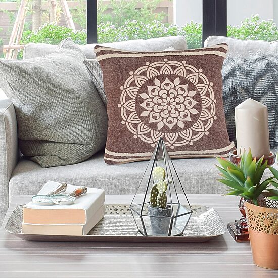 LR Home Santy Abstract Square Throw Pillow
