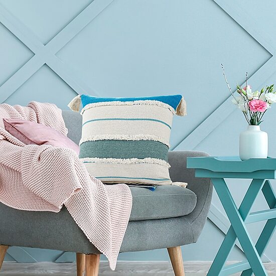 LR Home Riv Stripe Set Square Throw Pillow