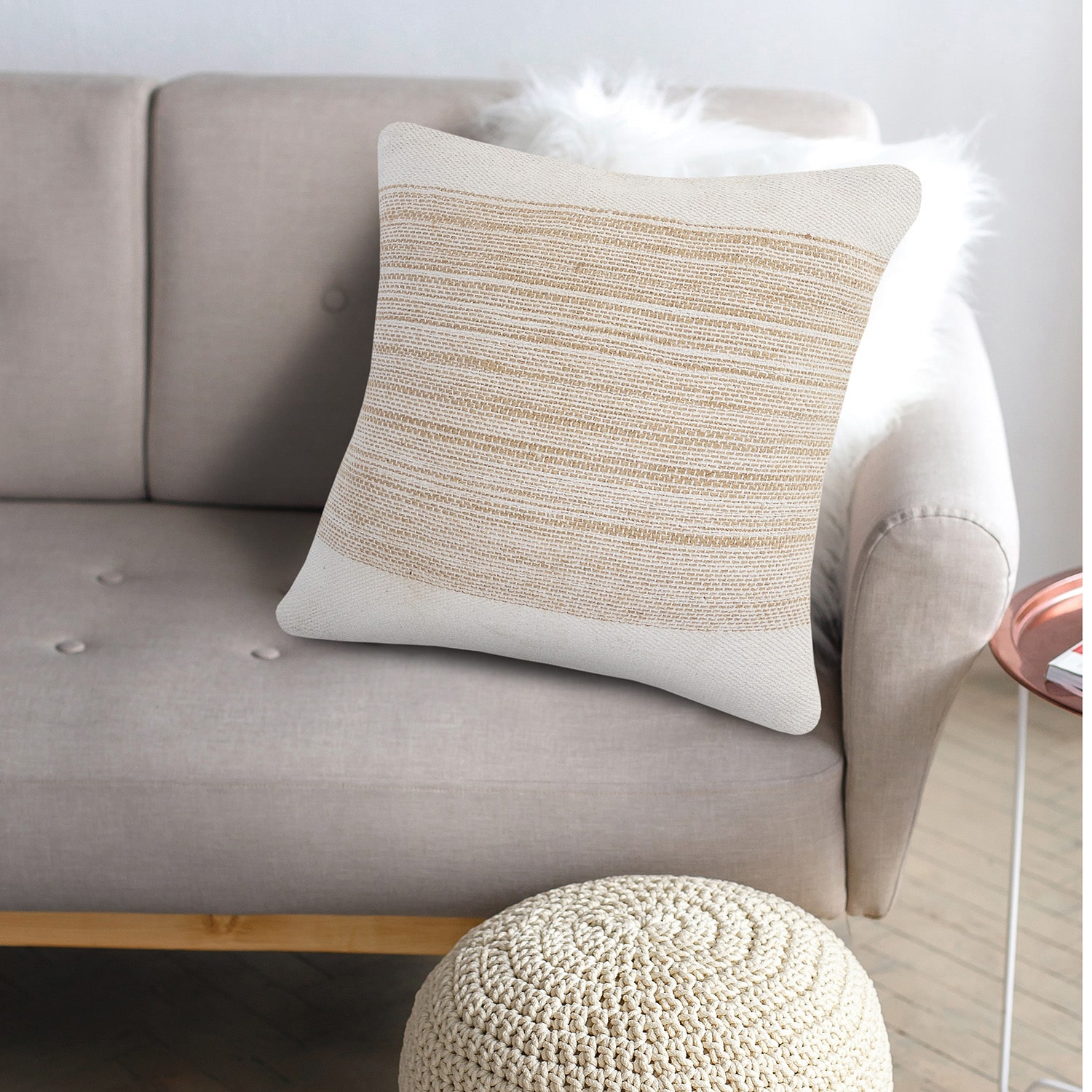 LR Home Maray Stripe Square Throw Pillow