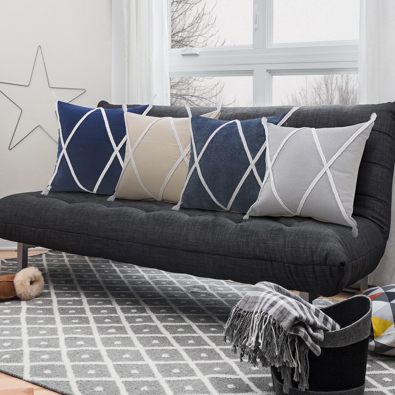 LR Home Paol Geometric Square Throw Pillow