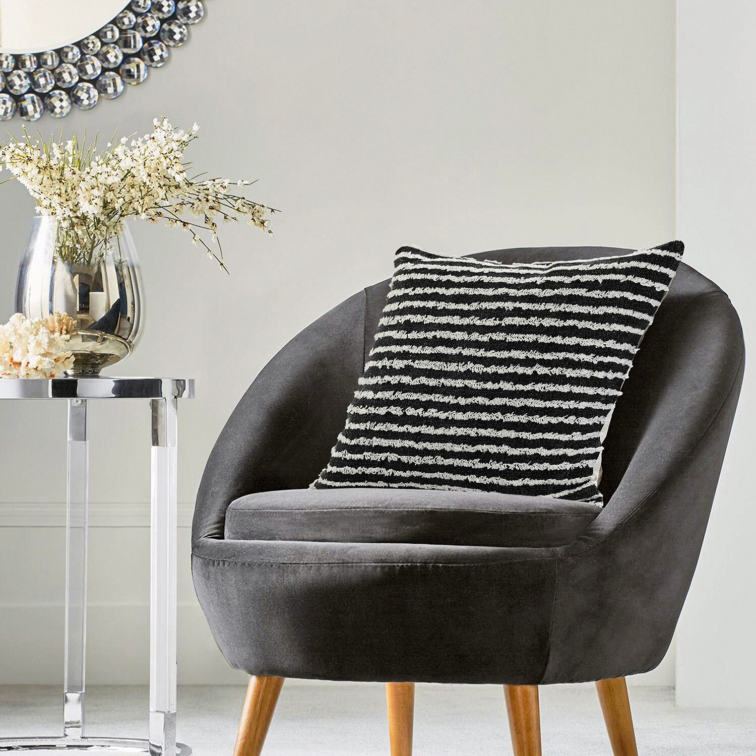 LR Home Sam Stripe Square Throw Pillow