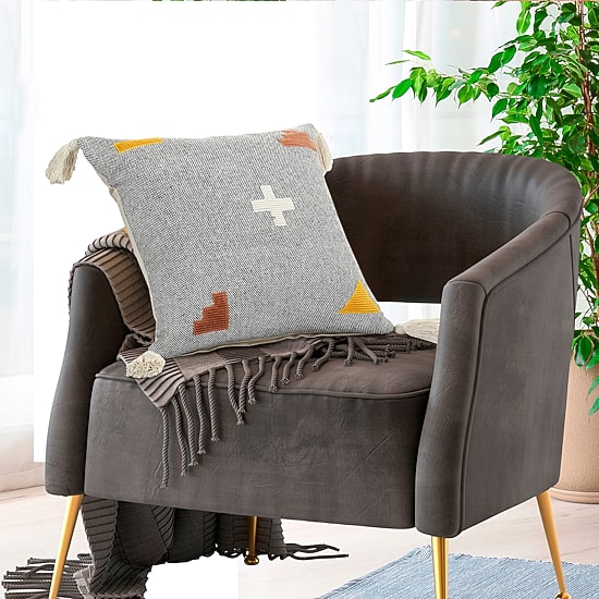 LR Home Sin Geometric Square Throw Pillow
