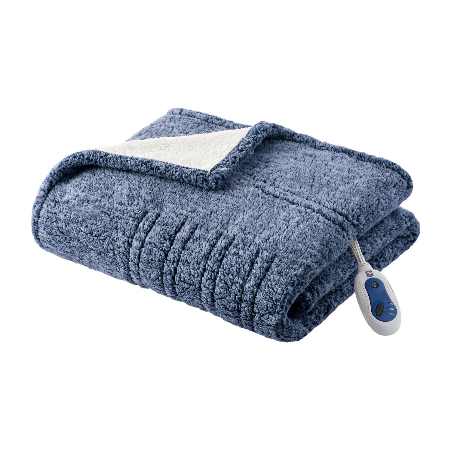 True North By Sleep Philosophy Marbled Sherpa Heated Washable Electric Midweight Throw