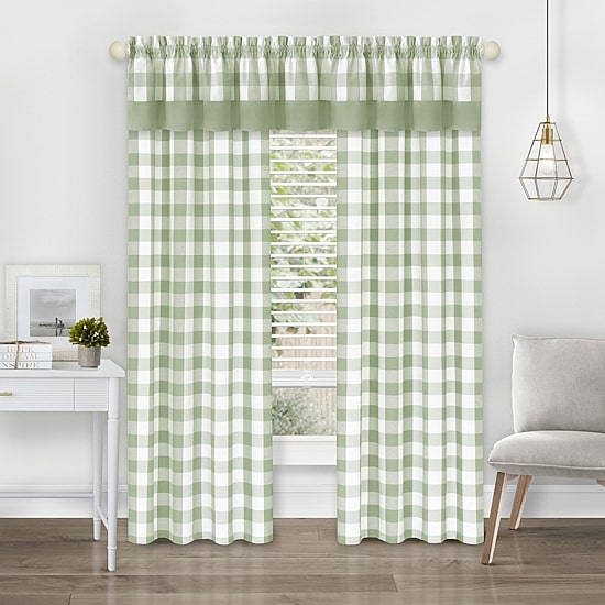 Achim Hunter Rod Pocket Light-Filtering Single Curtain Panel